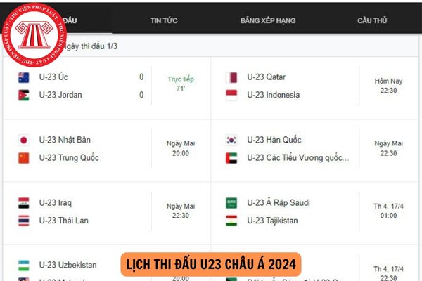 Lịch thi đấu U23 Châu Á 2024? Các cầu thủ U23 Việt Nam có được tạm hoãn nhập ngũ không?