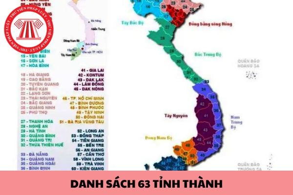 Danh sách 63 Tỉnh thành theo thứ tự abc chi tiết nhất năm 2024? Mã bưu chính 63 tỉnh thành?