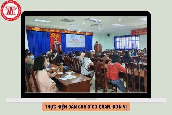 Việc thực hiện dân chủ ở cơ quan, đơn vị được quy định tại những văn bản pháp luật nào?