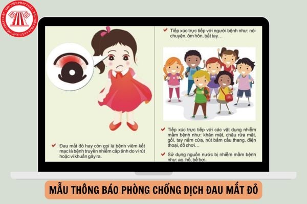 Mẫu Thông báo Phòng chống dịch đau mắt đỏ dành cho trường mầm non mới nhất năm 2024?