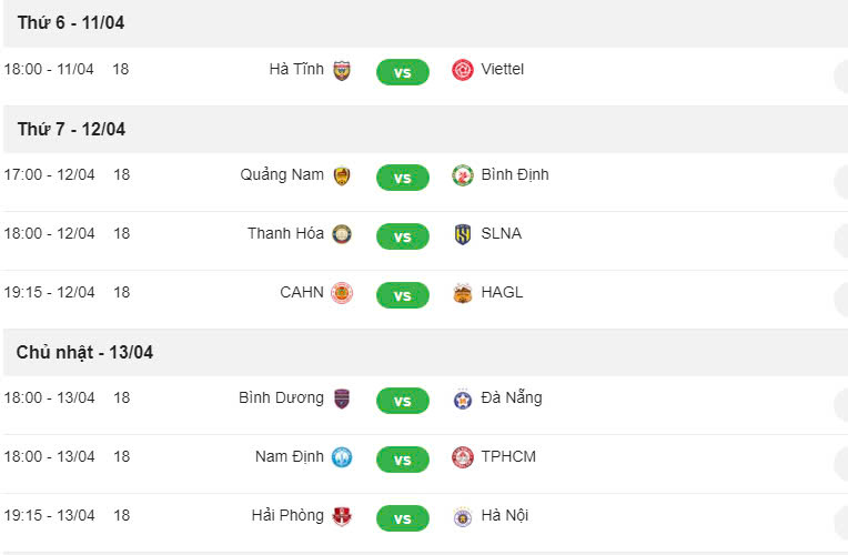 Lịch thi đấu vòng 18 V League 2024 2025 cập nhật mới nhất?