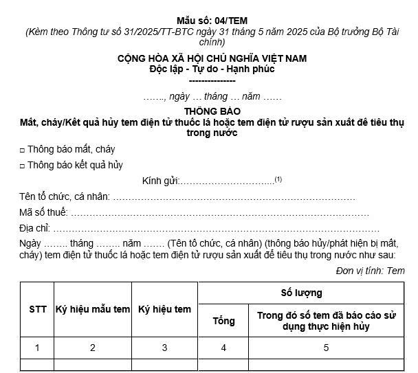 Mẫu số 04 TEM