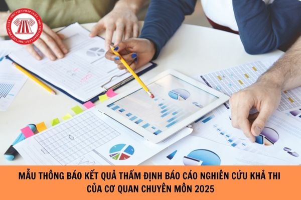 Mẫu Thông báo kết quả thẩm định Báo cáo nghiên cứu khả thi của cơ quan chuyên môn trực thuộc người quyết định đầu tư mới nhất 2025?