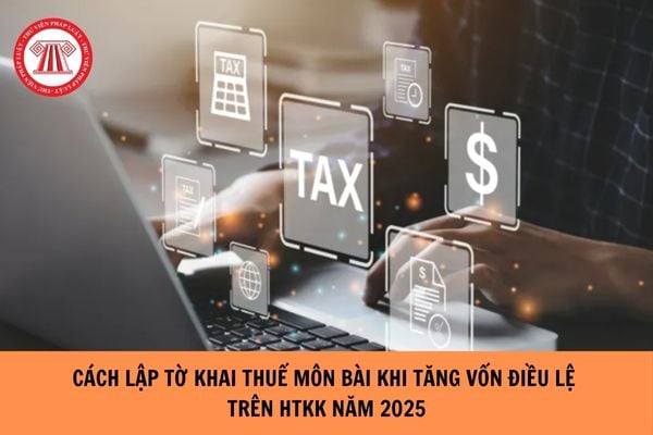 Cách lập tờ khai thuế môn bài khi tăng vốn điều lệ năm 2025 trên HTKK?