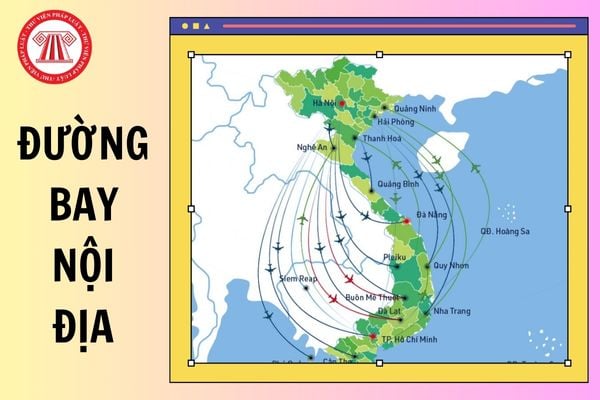 Danh mục các đường bay nội địa theo nhóm cự ly bay từ 500 km đến dưới 850 km?