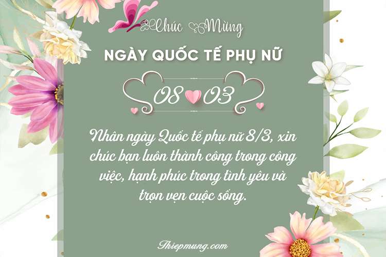 thiệp chúc mừng ngày Quốc tế Phụ nữ ngày 8 tháng 3