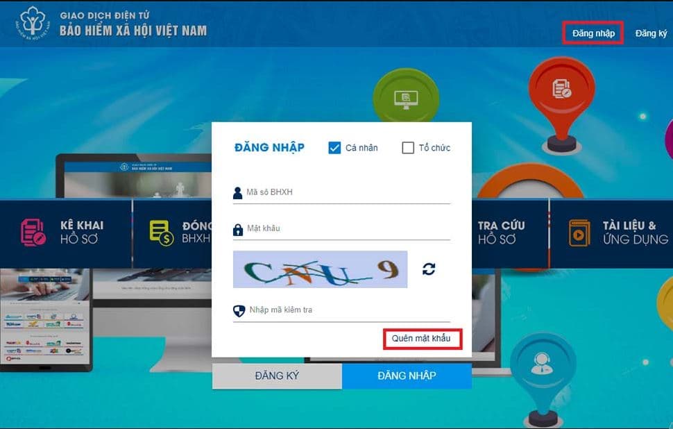 Lấy lại mật khẩu VssID trên Cổng dịch vụ công BHXH VN