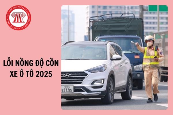 Lỗi nồng độ cồn xe ô tô 2025 mới nhất theo Nghị định 168?