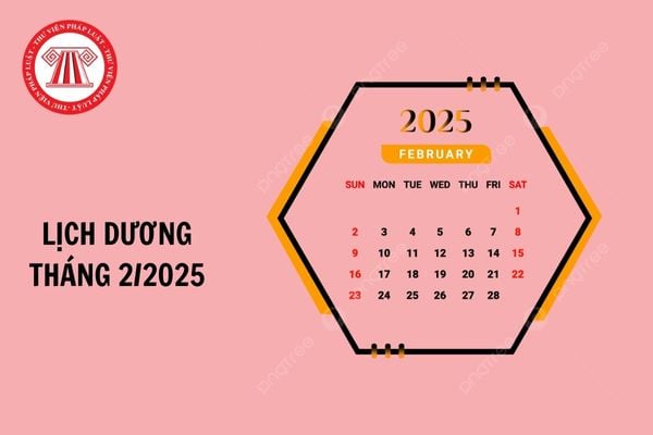 Lịch Dương Tháng 2 2025 chi tiết, chính xác nhất? Tháng 2 năm 2025 có bao nhiêu ngày theo lịch Dương?