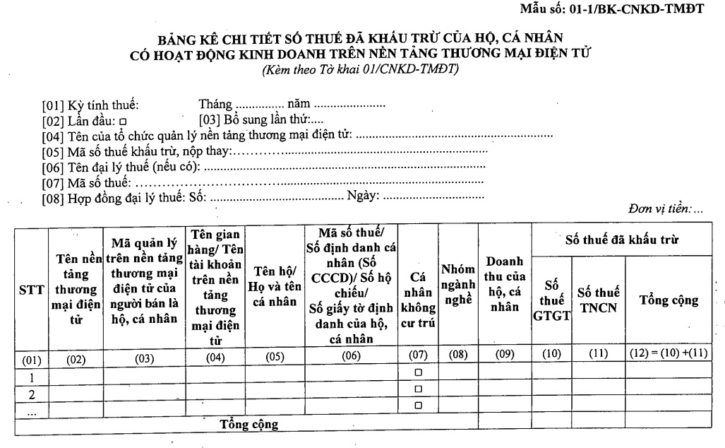 Mẫu số 01-1/BK-CNKD-TMĐT