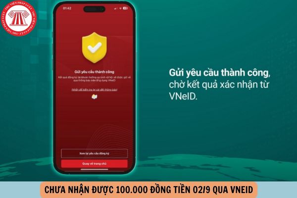 Chưa nhận được 100.000 đồng tiền 02/9 qua VNeID