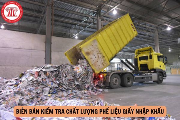 Mẫu biên bản kiểm tra chất lượng phế liệu giấy nhập khẩu làm nguyên liệu sản xuất theo QCVN 33 2024 BTNMT?