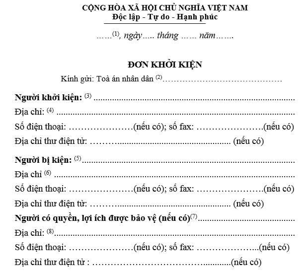 Mẫu đơn đơn phương ly hôn