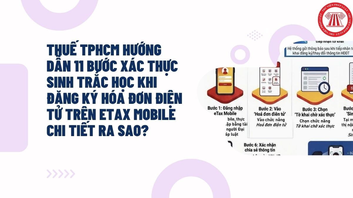 Thuế TPHCM hướng dẫn 11 bước xác thực sinh trắc học khi đăng ký hóa đơn điện tử trên eTax Mobile chi tiết ra sao?