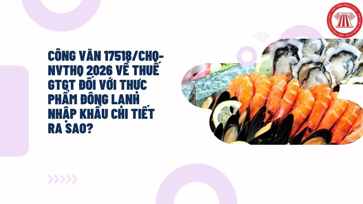 Công văn 17518/CHQ-NVTHQ 2026 về thuế GTGT đối với thực phẩm đông lạnh ...