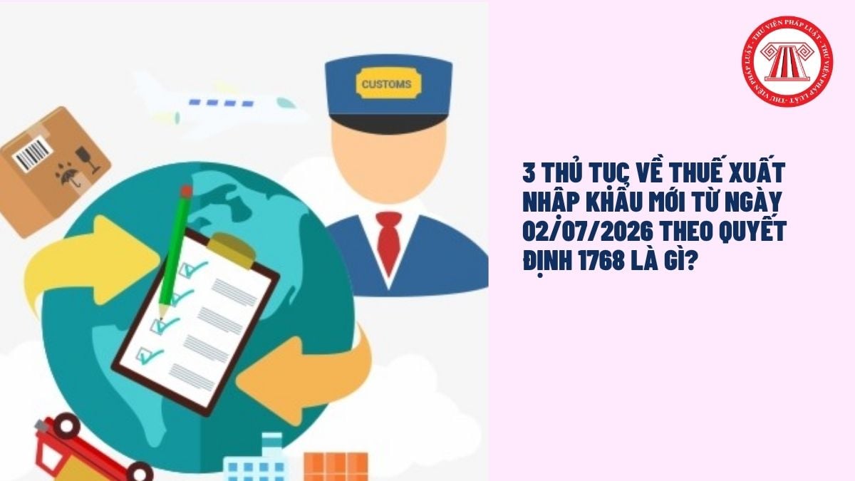 3 thủ tục về thuế xuất nhập khẩu mới từ ngày 02/07/2026 theo Quyết định 1768 là gì?