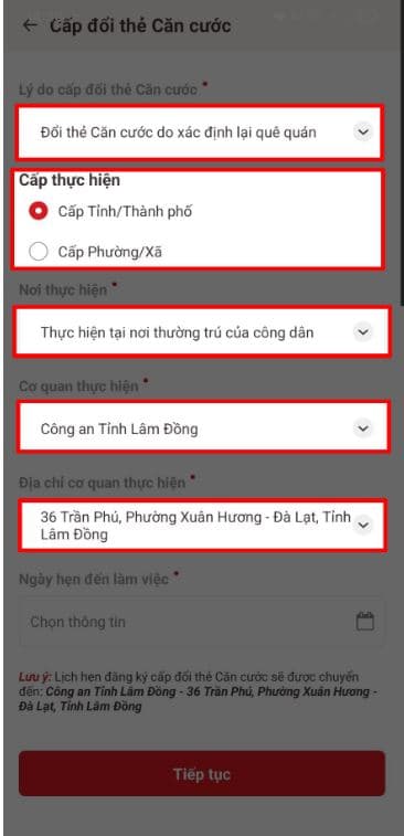 Cấp thực hiện (cấp tỉnh/thành hoặc cấp xã)
