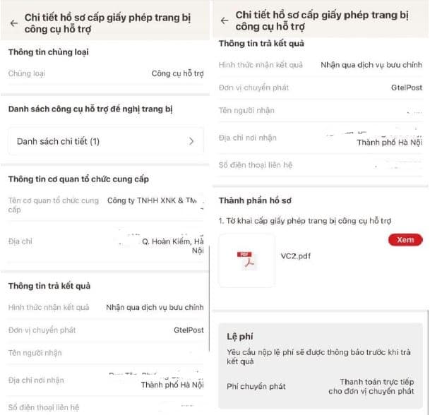Xem chi tiết hồ sơ