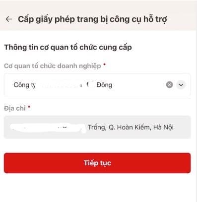Chọn Thông tin cơ quan tổ chức cung cấp