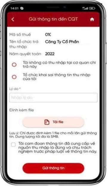 Cách TRA CỨU và GỬI phản ánh thông tin quyết toán thuế TNCN trên eTax Mobile