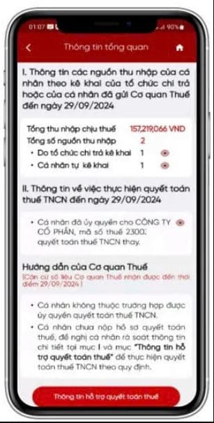 Cách TRA CỨU và GỬI phản ánh thông tin quyết toán thuế TNCN trên eTax Mobile