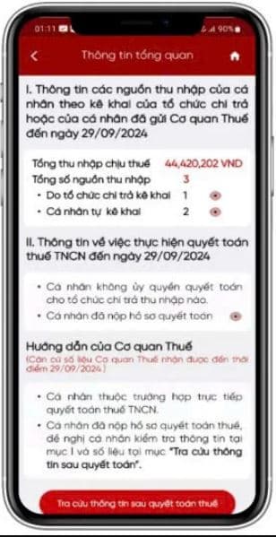 Cách TRA CỨU và GỬI phản ánh thông tin quyết toán thuế TNCN trên eTax Mobile
