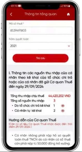 Cách TRA CỨU và GỬI phản ánh thông tin quyết toán thuế TNCN trên eTax Mobile