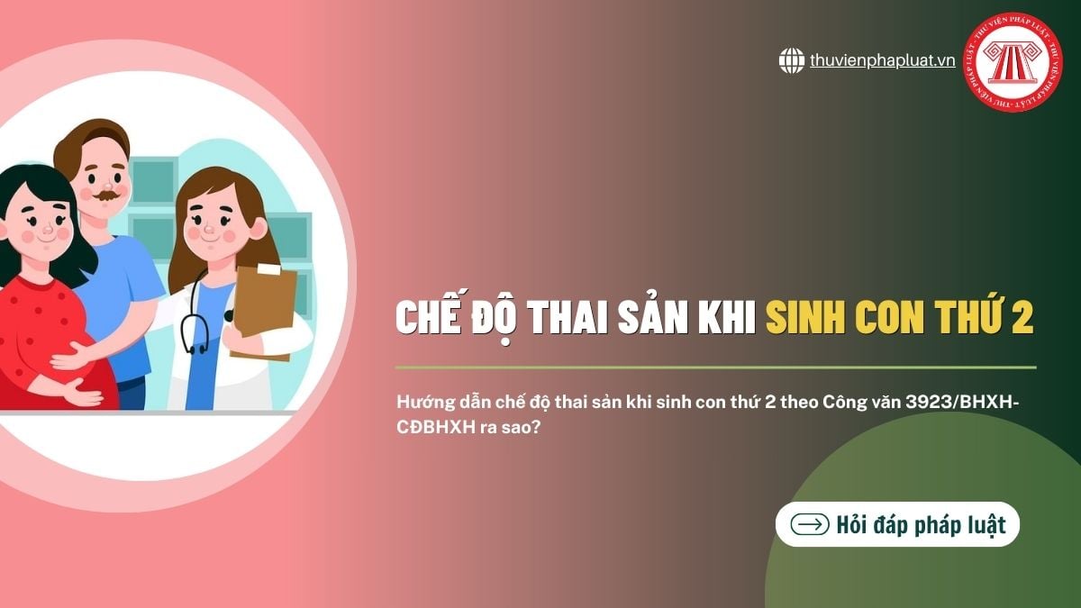 Hướng dẫn chế độ thai sản khi sinh con thứ 2 theo Công văn 3923/BHXH-CĐBHXH ra sao?