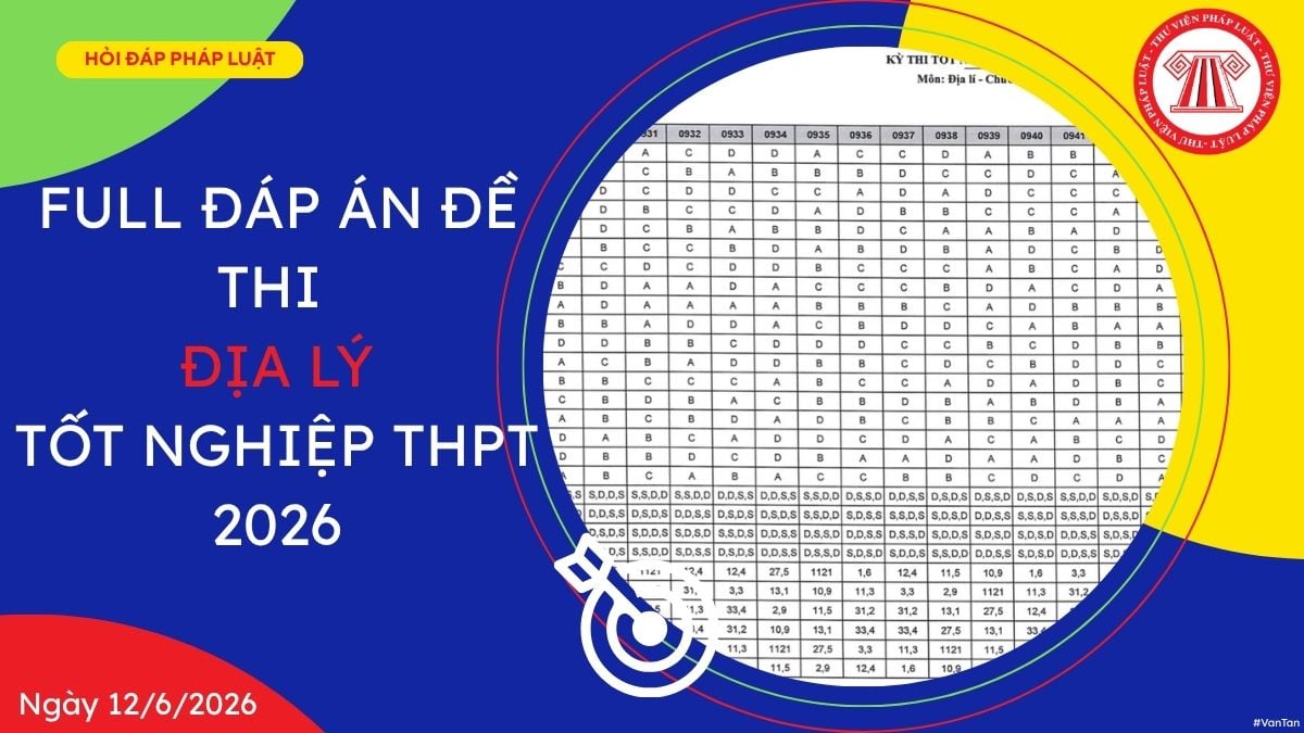 đáp án địa lý thpt 2026
