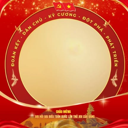 Khung hình chào mừng Đại hội Đảng toàn quốc lần thứ 14