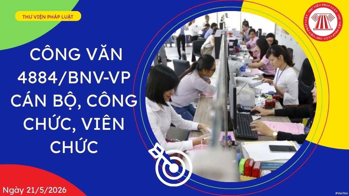 Công văn 4884/BNV-VP cán bộ, công chức, viên chức