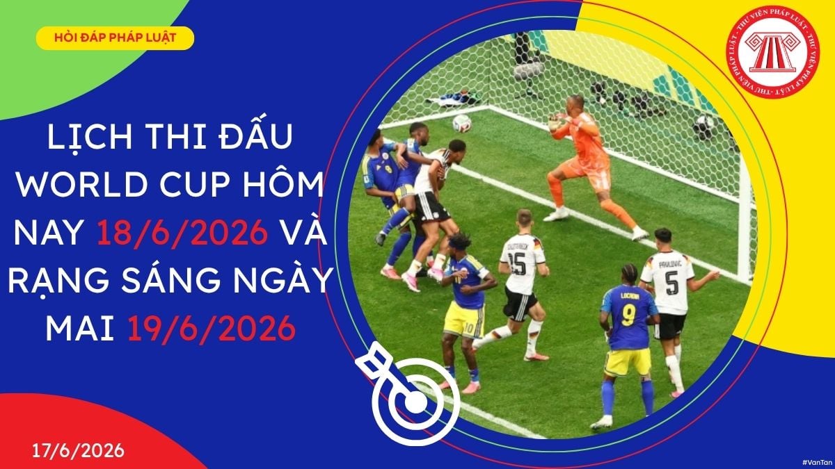 Lịch thi đấu World Cup hôm nay 18/6/2026 và rạng sáng ngày mai 19/6/2026