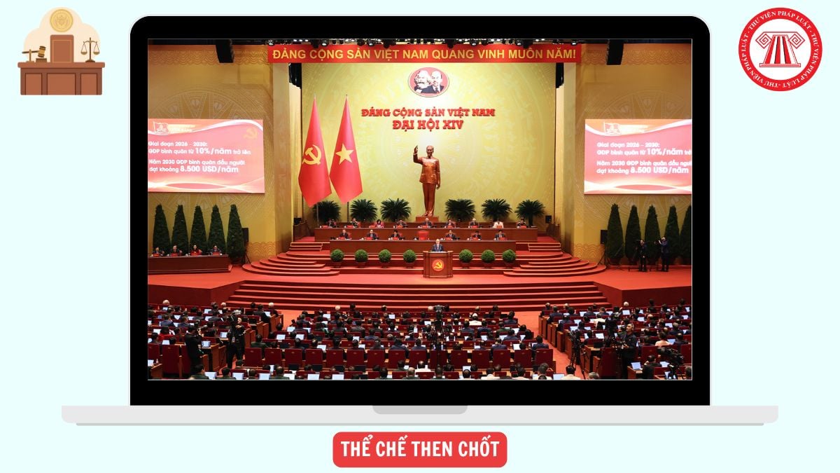 Theo Nghị quyết Đại hội XIV của Đảng, thể chế nào được xác định là then chốt?