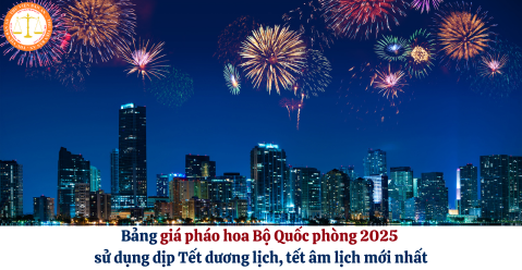 Bảng giá pháo hoa Bộ Quốc phòng 2025 sử dụng dịp Tết Dương lịch, Tết Âm lịch mới nhất