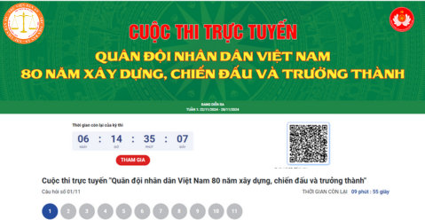 Toàn bộ đáp án tuần 1 cuộc thi Quân đội Nhân dân Việt Nam 80 năm xây dựng, chiến đấu và trưởng thành 