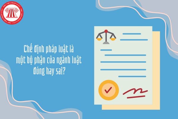 Chế định pháp luật là một bộ phận của ngành luật đúng hay sai?