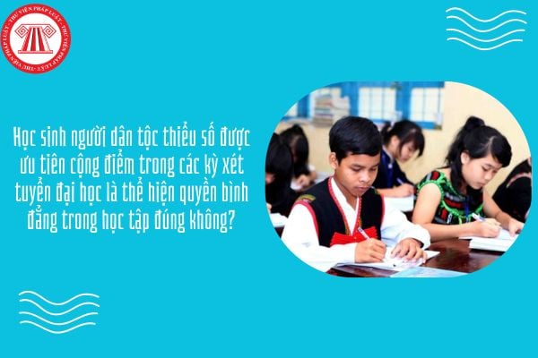 Học sinh người dân tộc thiểu số được ưu tiên cộng điểm trong các kỳ xét tuyển đại học là thể hiện quyền bình đẳng trong học tập đúng không?