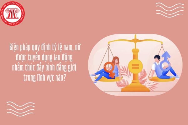Biện pháp quy định tỷ lệ nam, nữ được tuyển dụng lao động nhằm thúc đẩy bình đẳng giới trong lĩnh vực nào?