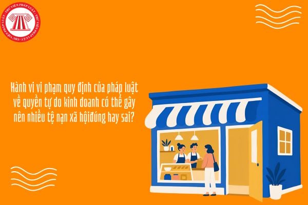 Hành vi vi phạm pháp luật về quyền tự do kinh doanh có thể gây ra nhiều tệ nạn xã hội đúng hay sai?