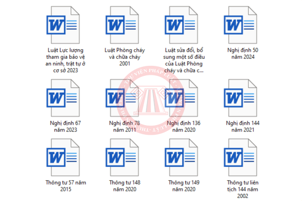 File Word Luật Phòng cháy và chữa cháy & các văn bản hướng dẫn có hiệu lực từ 16/5/2024