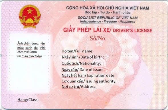 mặt trước GPLX