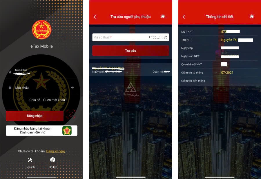 Tra cứu bằng Etax mobile