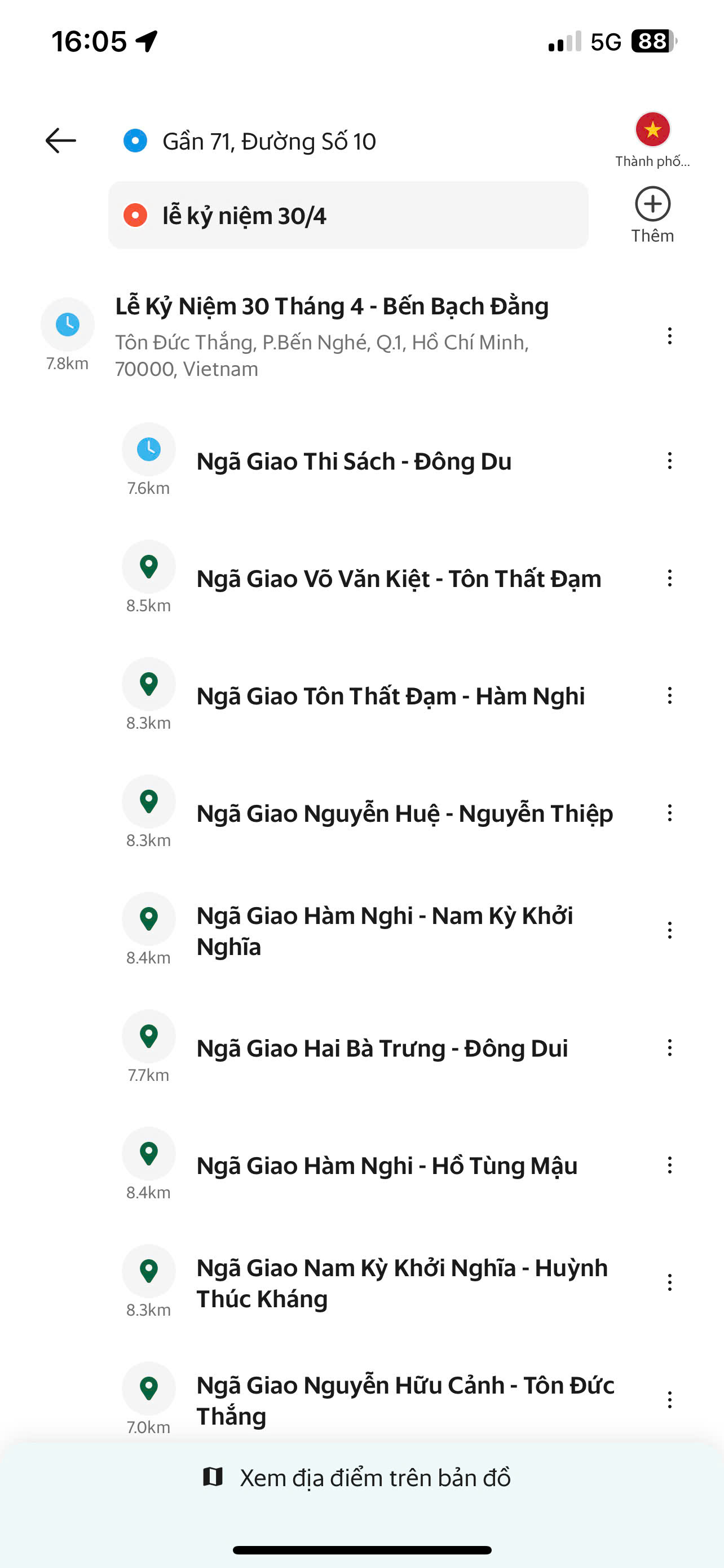 điểm đón trả xem diễu binh 30/4
