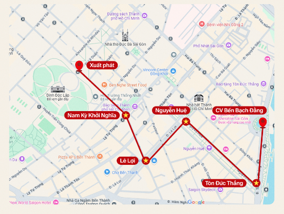 sơ đồ diễu binh tuyến 1