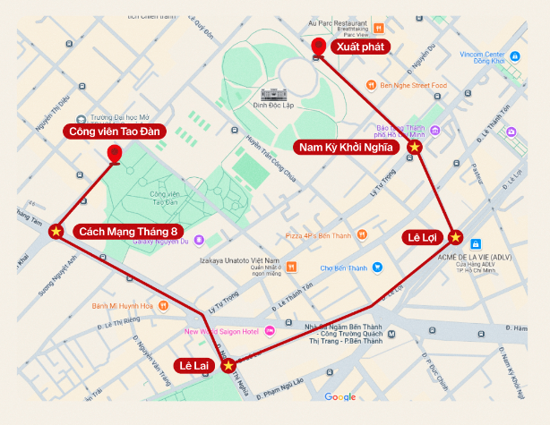 sơ đồ diễu binh tuyến 2