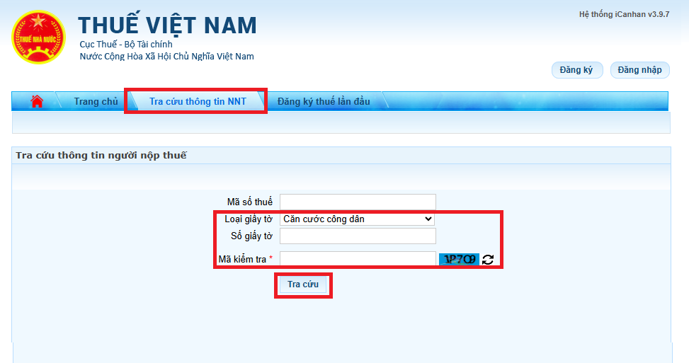 Cách kiểm tra mã số thuế cá nhân trên trang Thuế điện tử