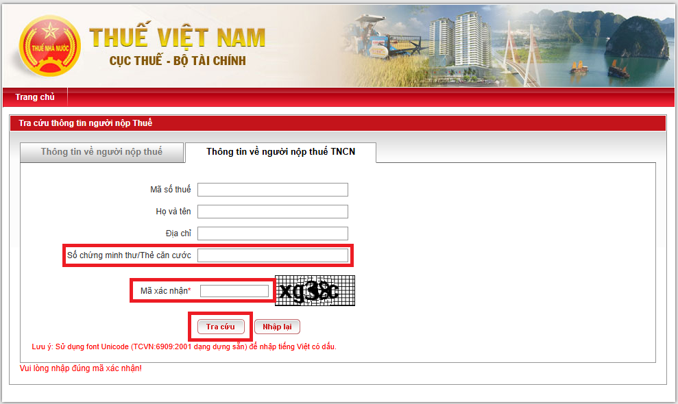 Cách kiểm tra mã số thuế cá nhân trên trang thông tin Tổng cục Thuế