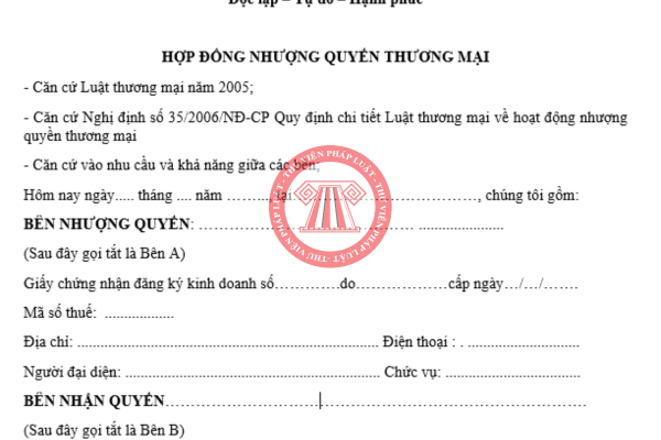 Tải về mẫu hợp đồng nhượng quyền thương mại năm 2025