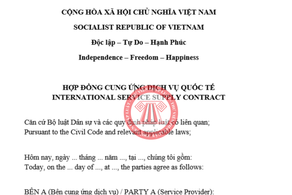 Tải về mẫu hợp đồng cung ứng dịch vụ quốc tế mới nhất năm 2025