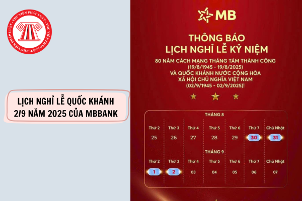 lịch nghỉ lễ 2 tháng 9 của MBBank